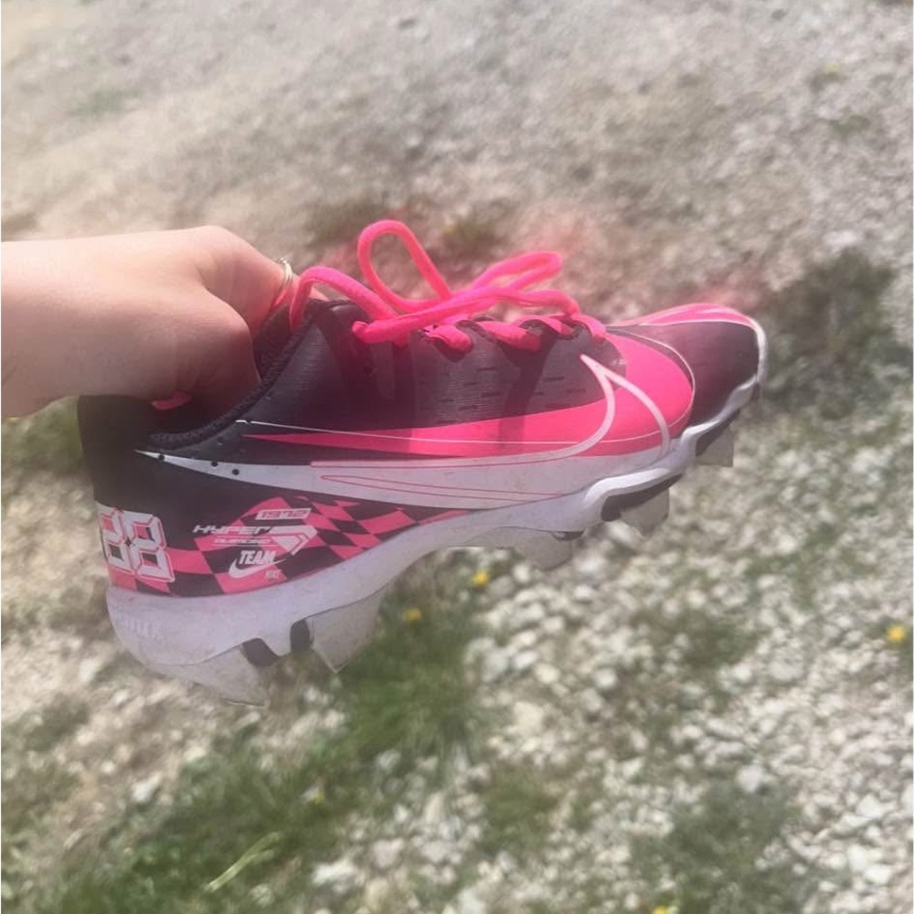Nike Kids Black and Pink Cleats